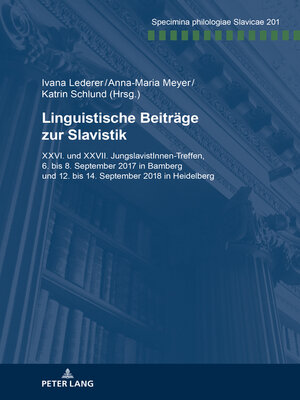 cover image of Linguistische Beiträge zur Slavistik